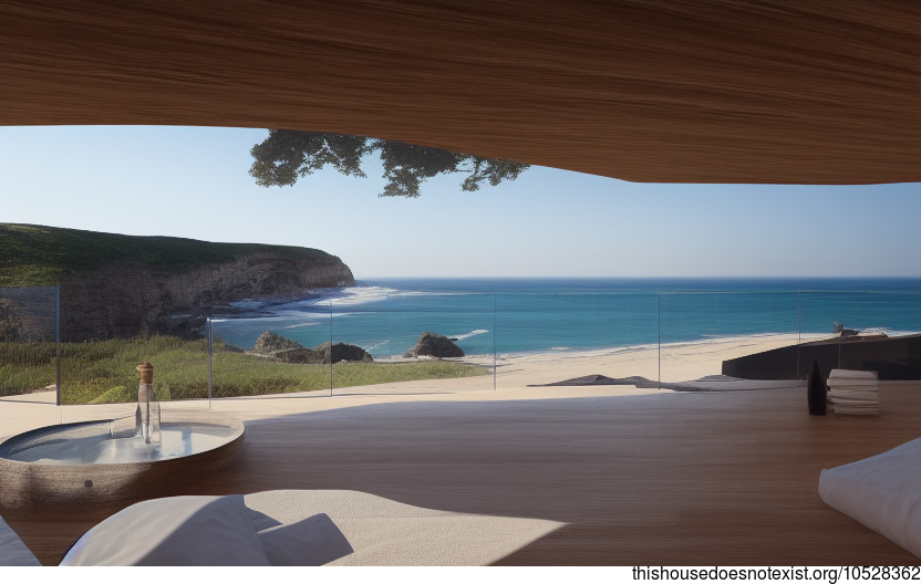 A modern home in Ericeira, Portugal, with an infinity pool and stunning views of the sunset