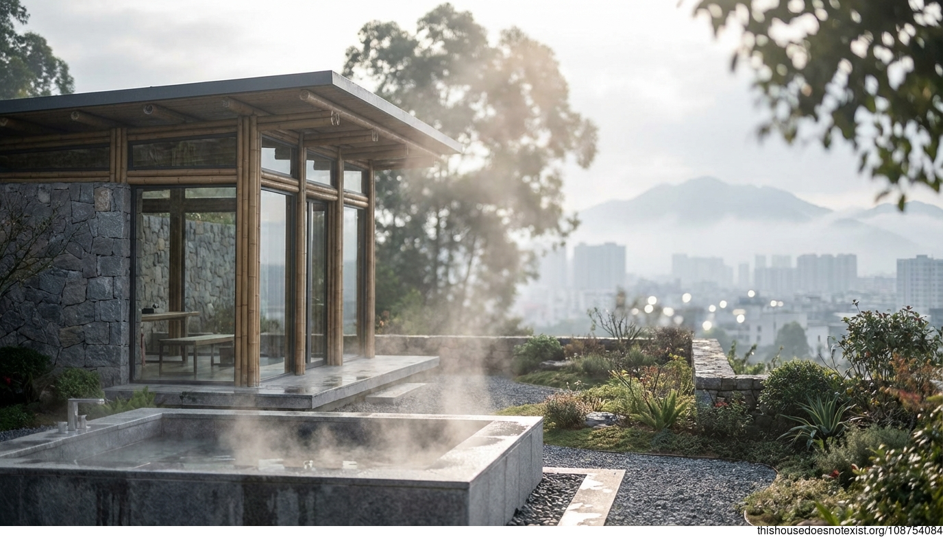 Modern Bamboo and Stone Sanctuary