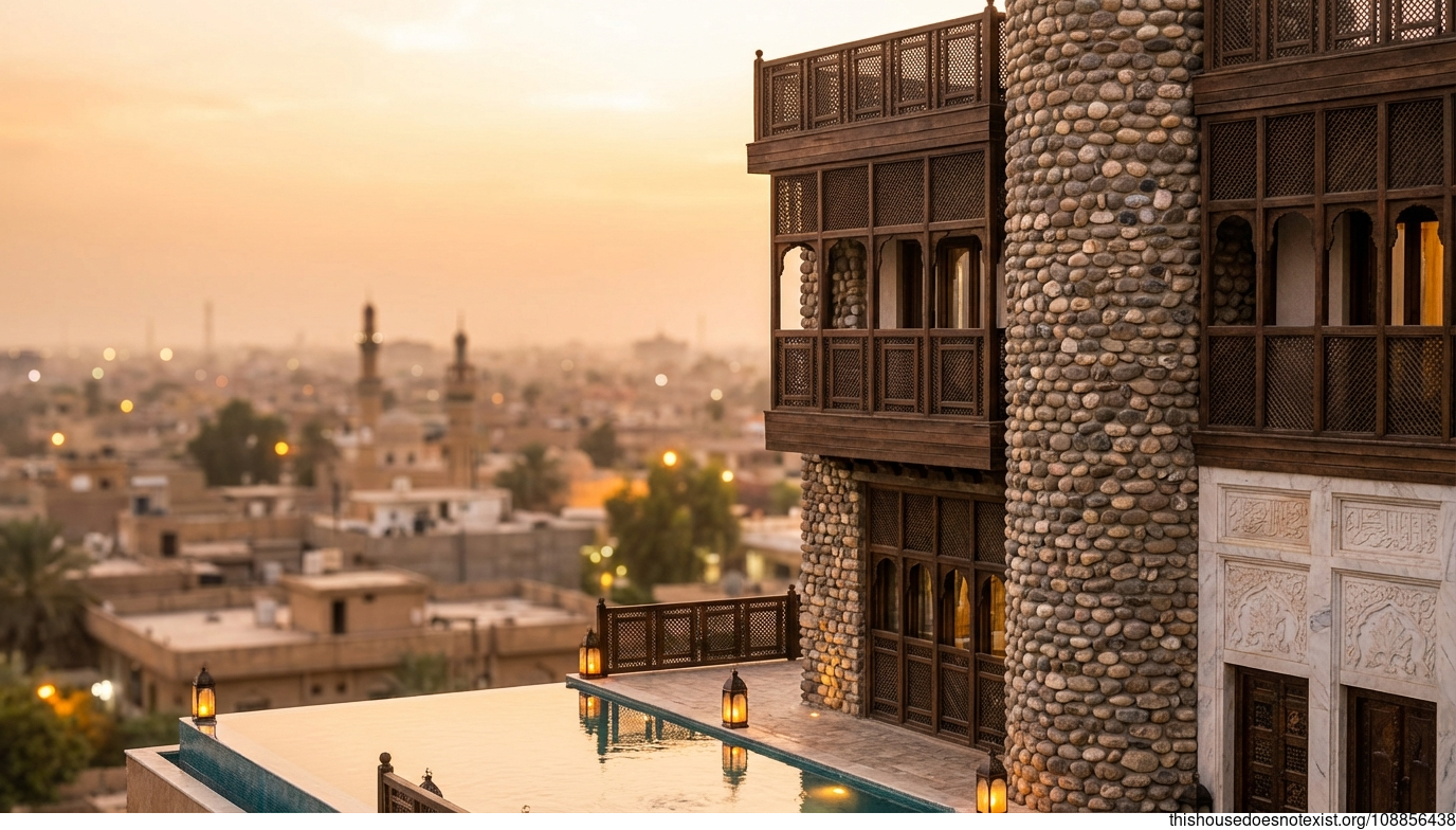 Baghdad's Sunset Marble Infinity Retreat