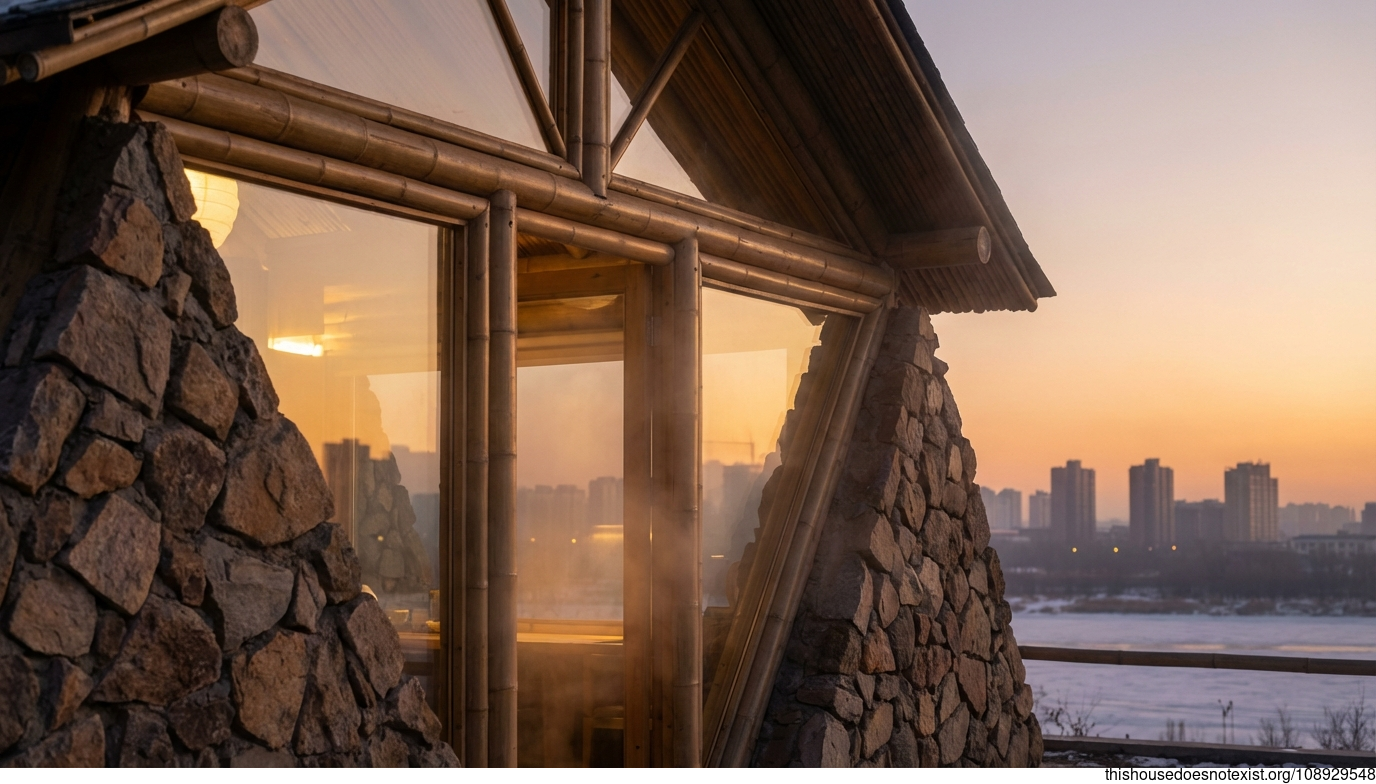 Triangular Bamboo Sunset Retreat