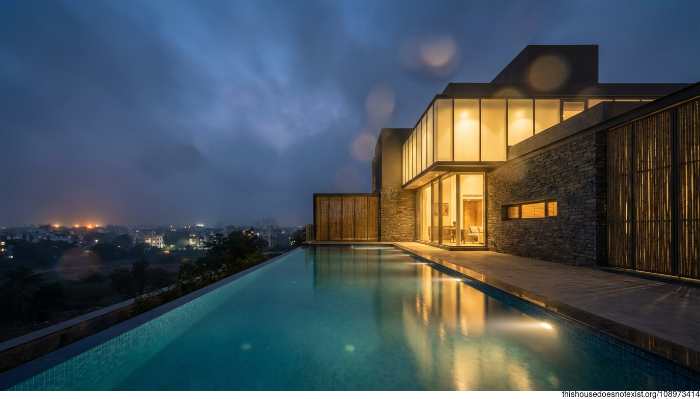 Modern Glass Infinity Retreat in Rocks