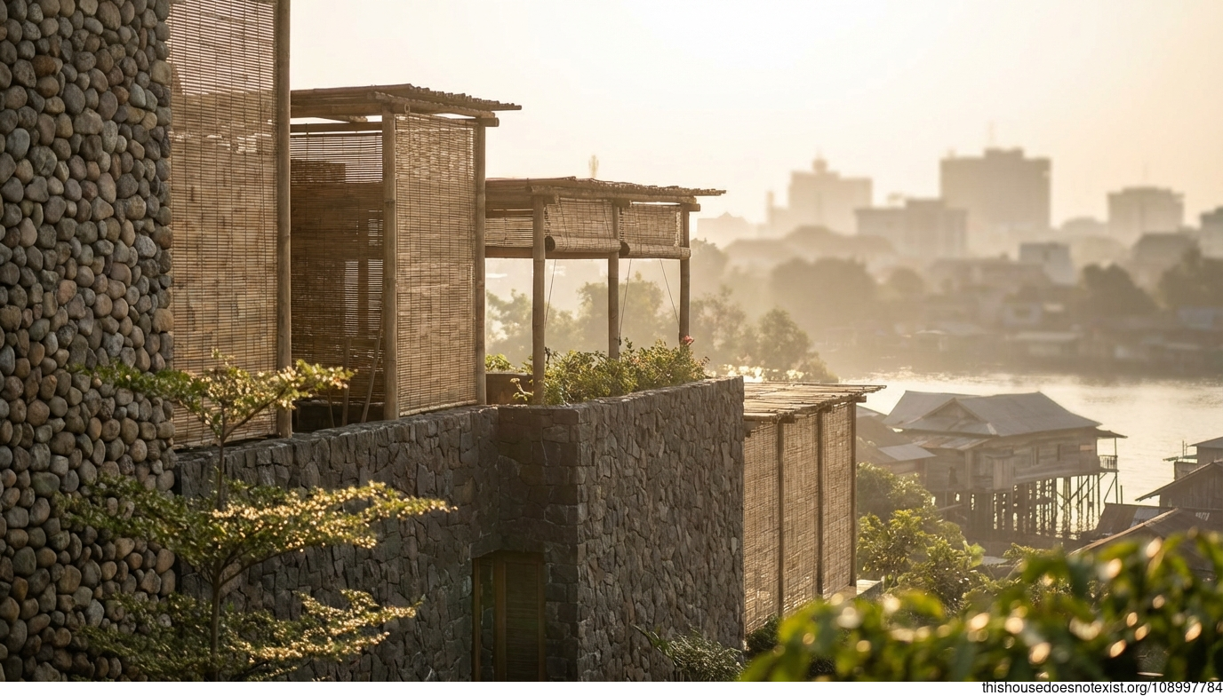Sunrise Bamboo Circle in Stone