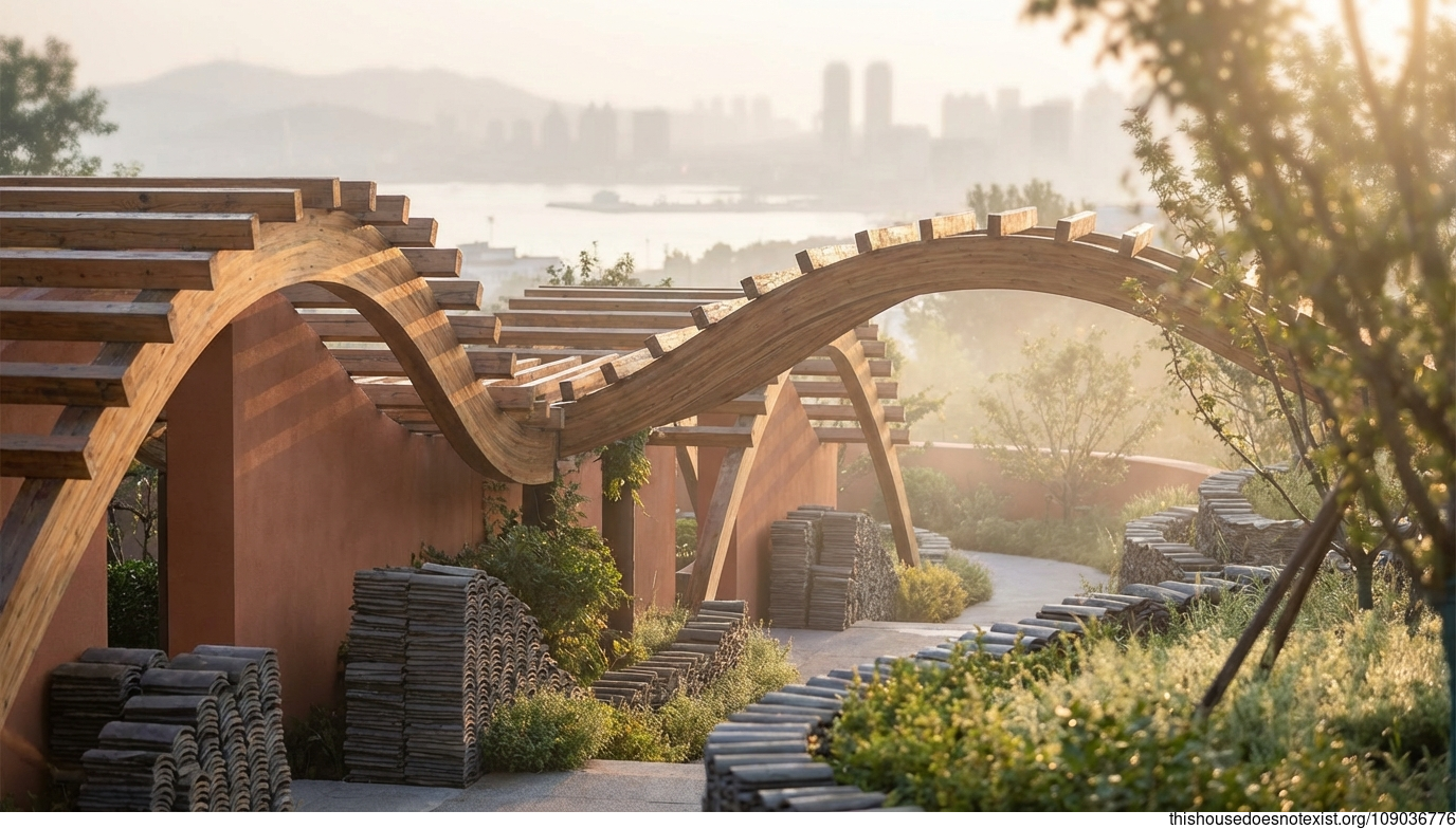 Dawn's Curved Timber Garden Retreat