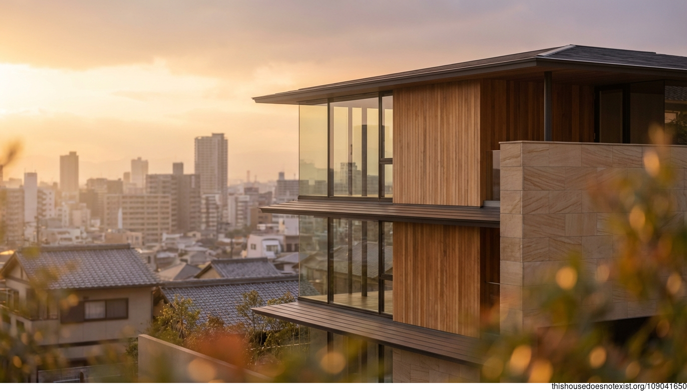 Osaka Sunset Minimalist Glass Haven