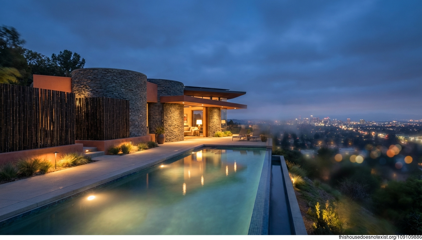 Sustainable Infinity Oasis at Dusk