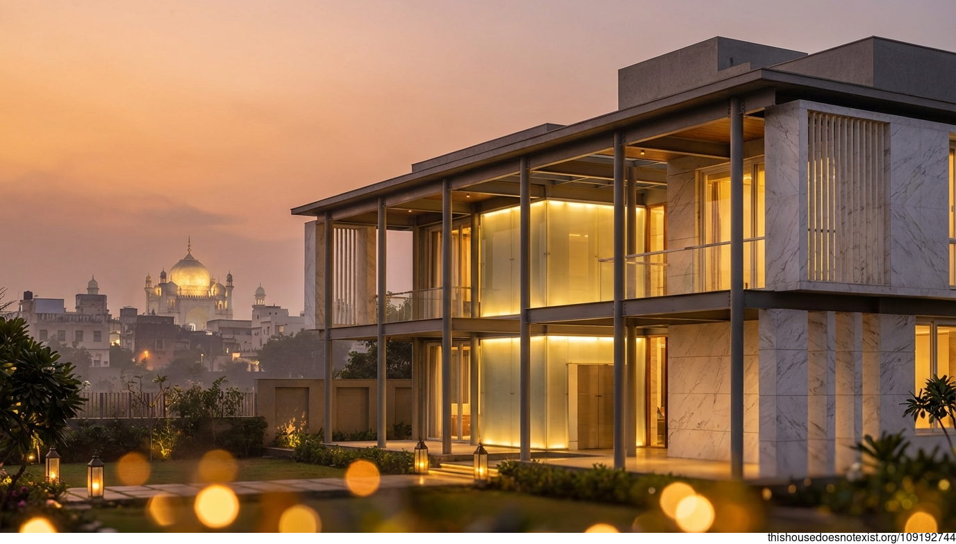 Sunset's Round Marble Haven