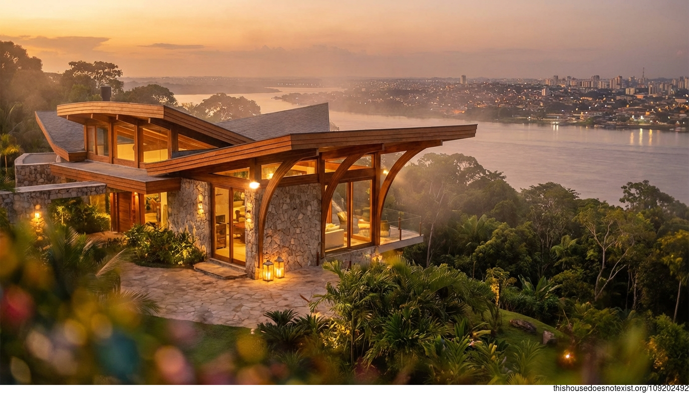 Curved Sunset Stone Retreat in Manaus