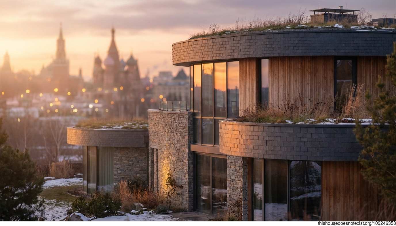 Minimalist Curves in Moscow Sunset