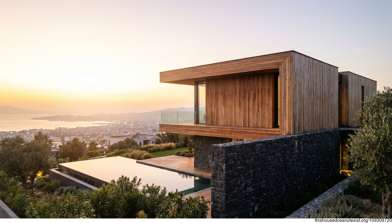 Minimalist Cedar Stone Sunset Haven