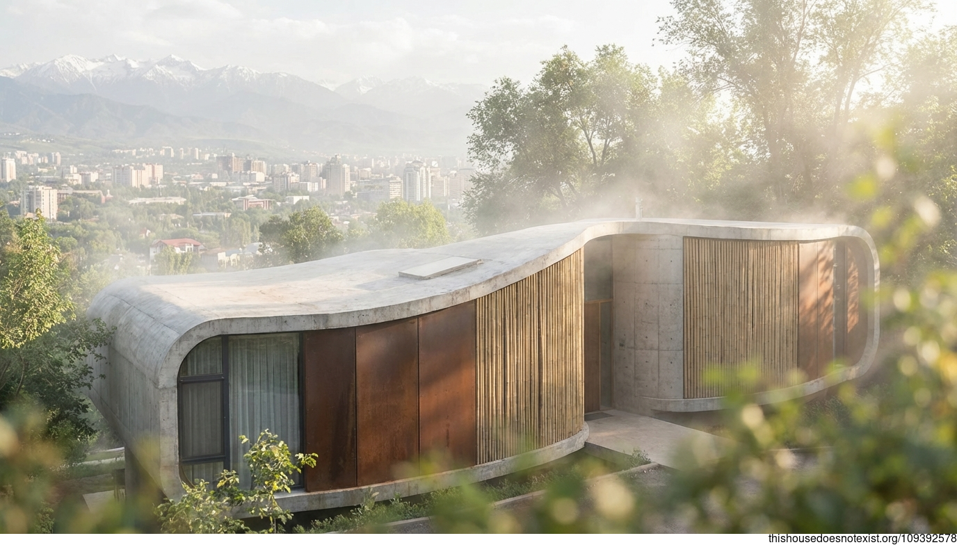 Almaty Eco-Curve Concrete Haven