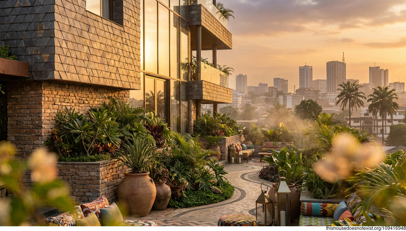 Abidjan Maximalist Triangular Sunset Garden