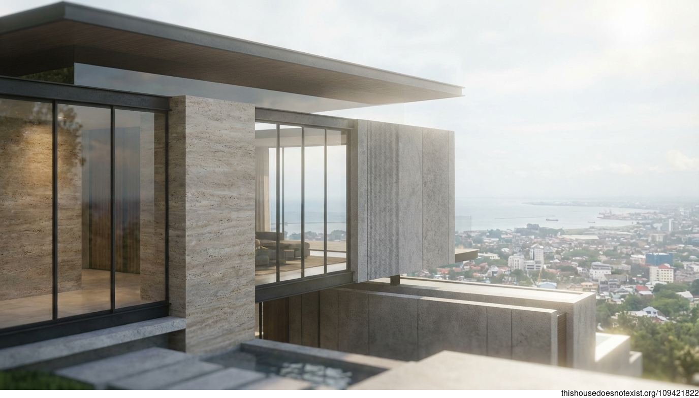 Makassar Modern Stone Glass Facade