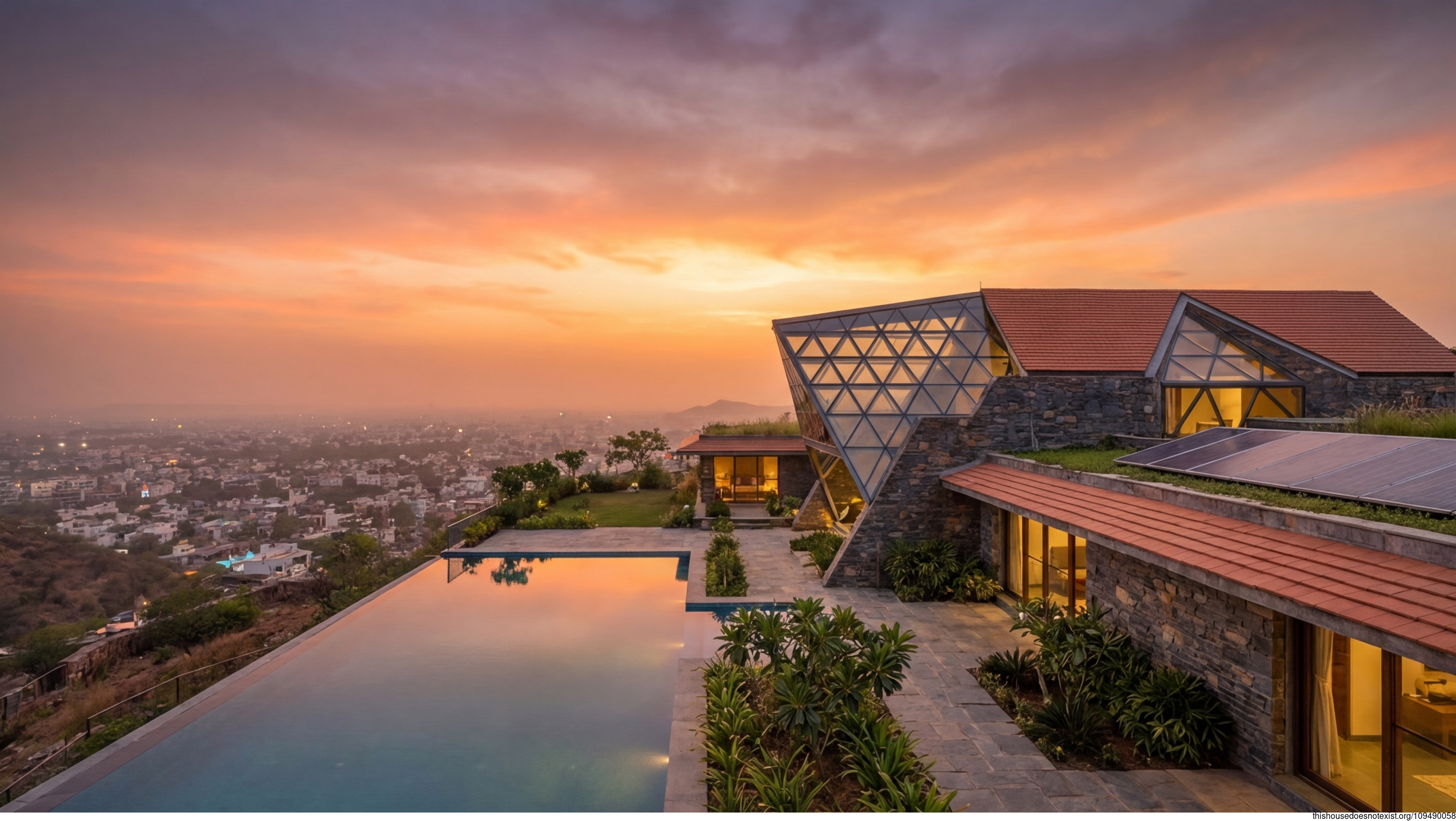Jaipur's Triangular Eco Sunset Haven