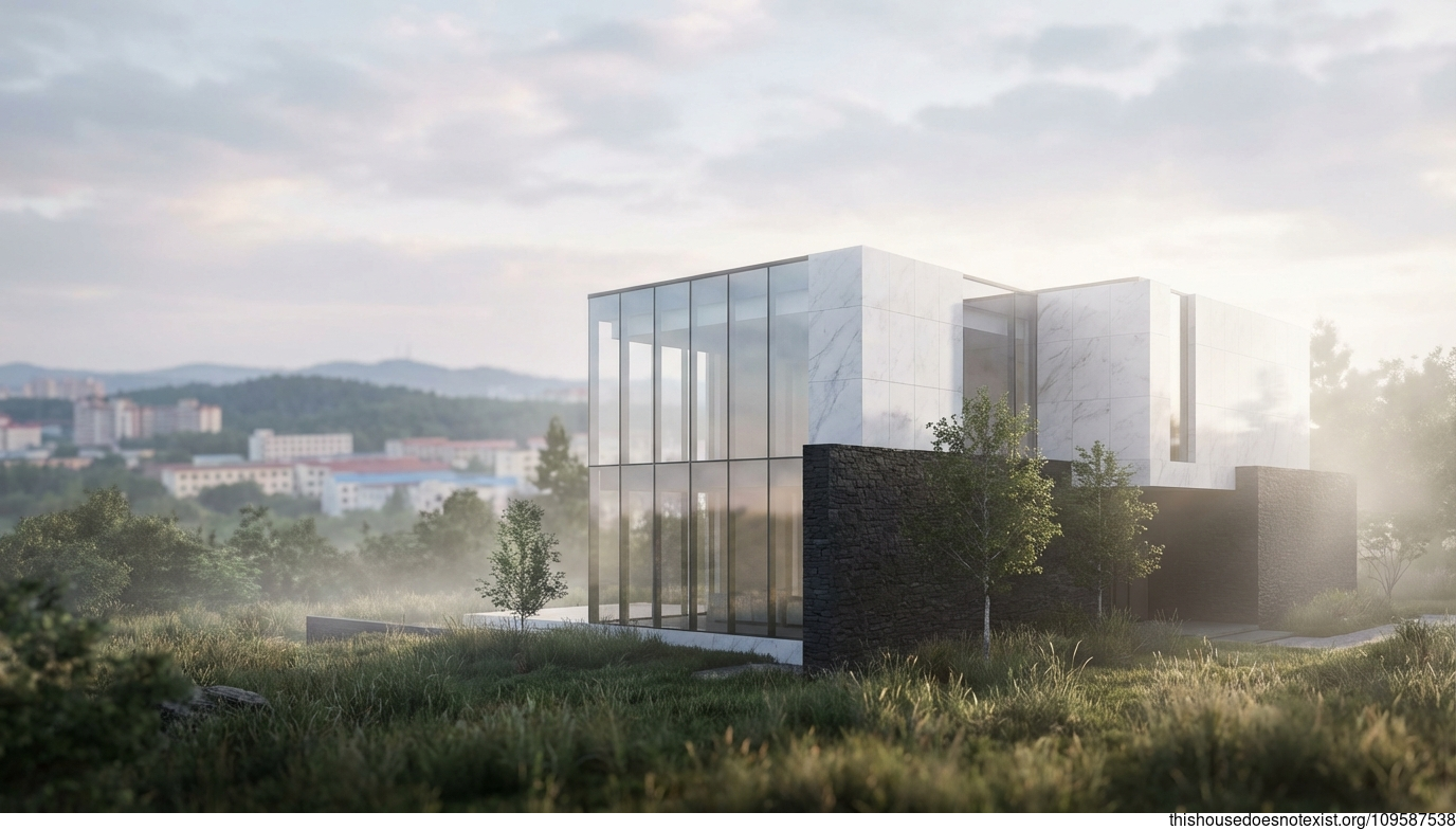 Jilin Eco-Minimalist Marble Glass Retreat