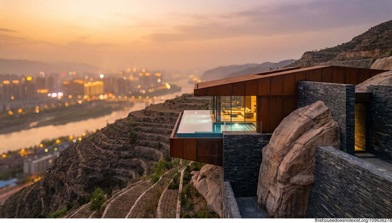 Futuristic Lanzhou Rock Infinity Retreat