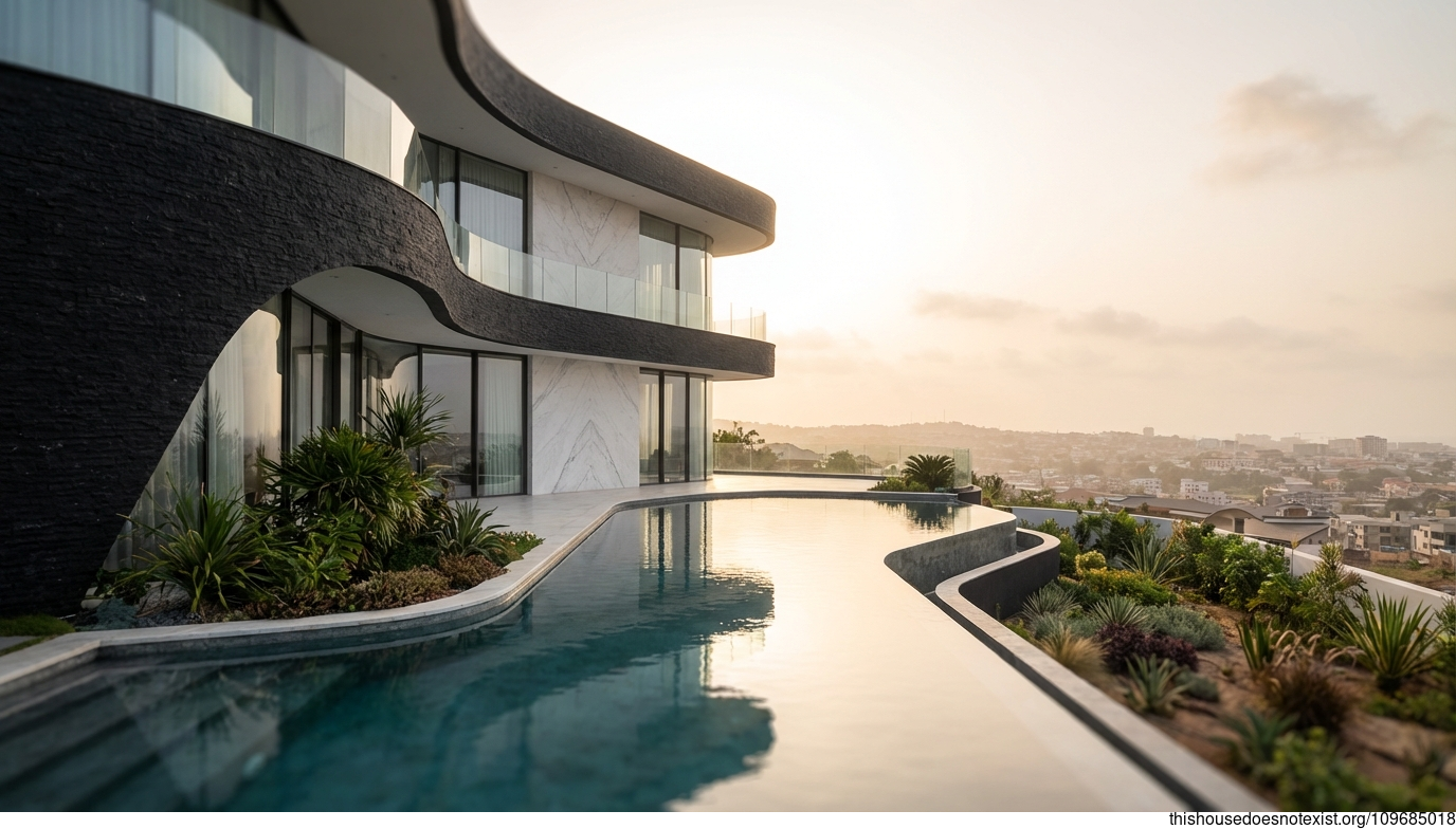 Accra's Curved Black Marble Infinity