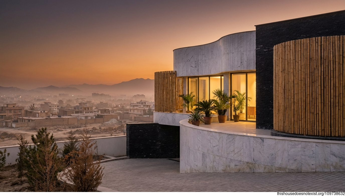 Tropical Marble Circle at Kabul Sunset