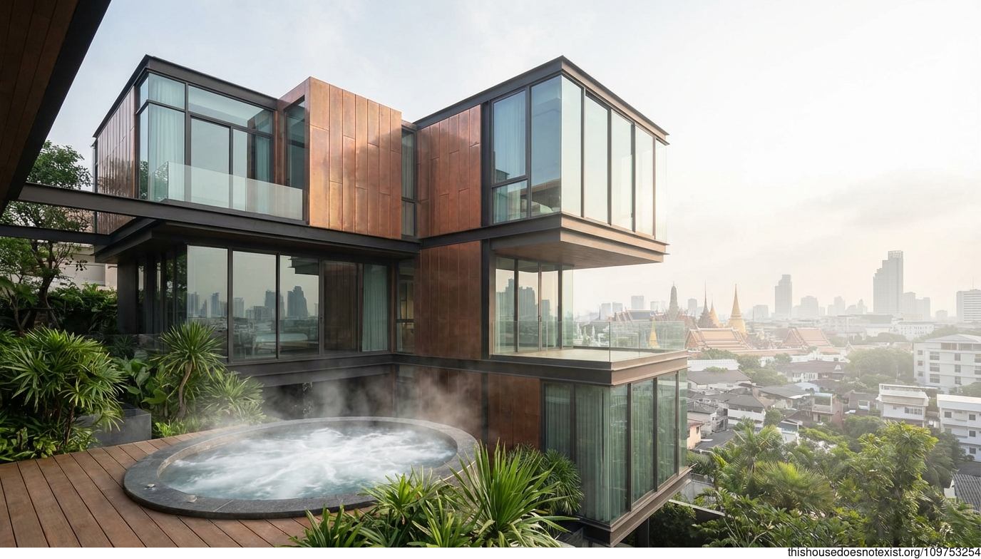 Futuristic Bangkok Glass Copper Retreat