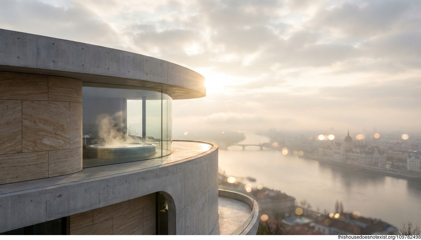 Curved Concrete Jacuzzi