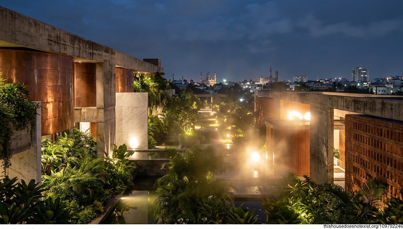 Brutalist Maximalist Hyderabad Nocturne