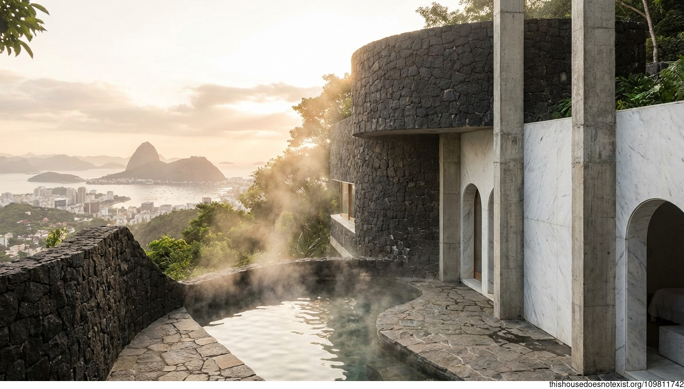 Rio's Curved Black Stone Oasis