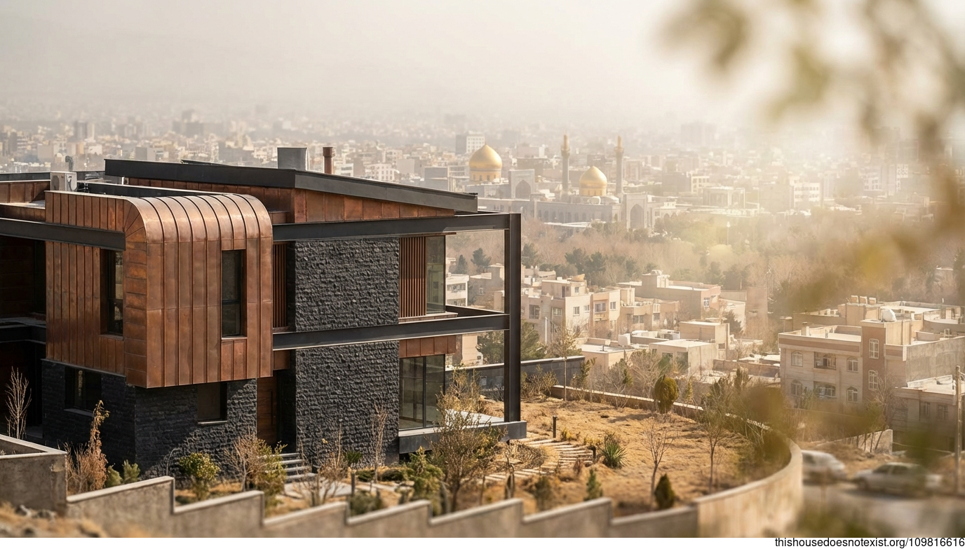 Mashhad's Curved Copper Modern Facade