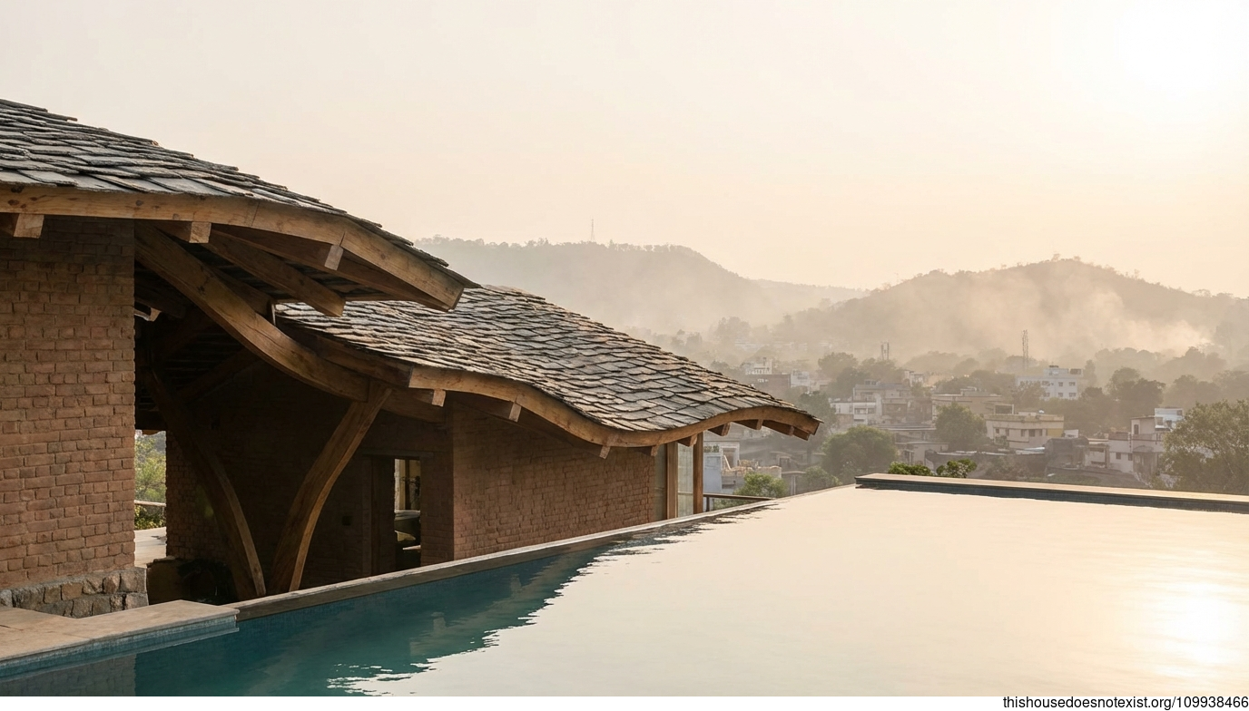 Curved Timber Eco Villa in Dhanbad