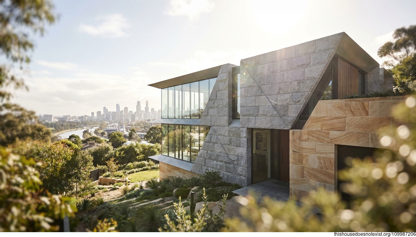 Melbourne's Triangular Granite Glass Retreat