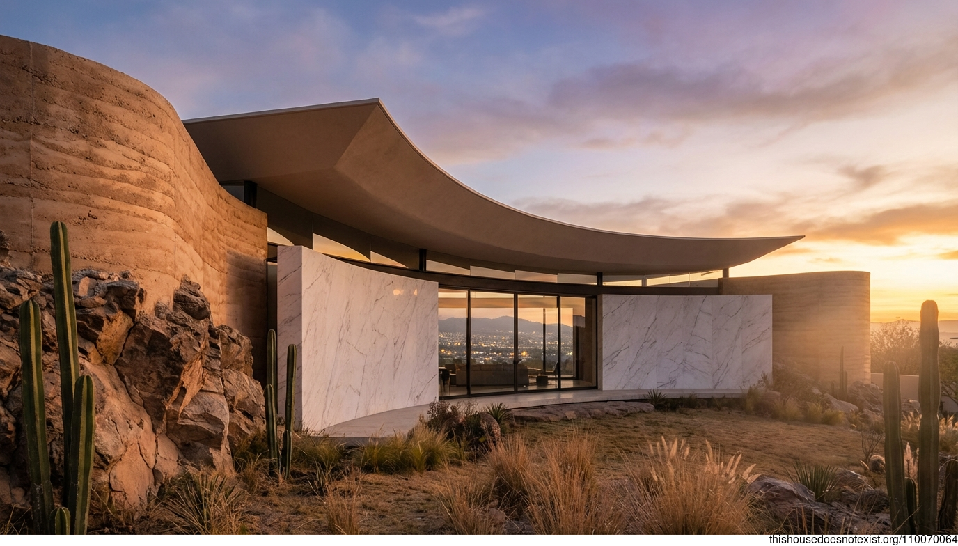 Curved Minimalist Facade