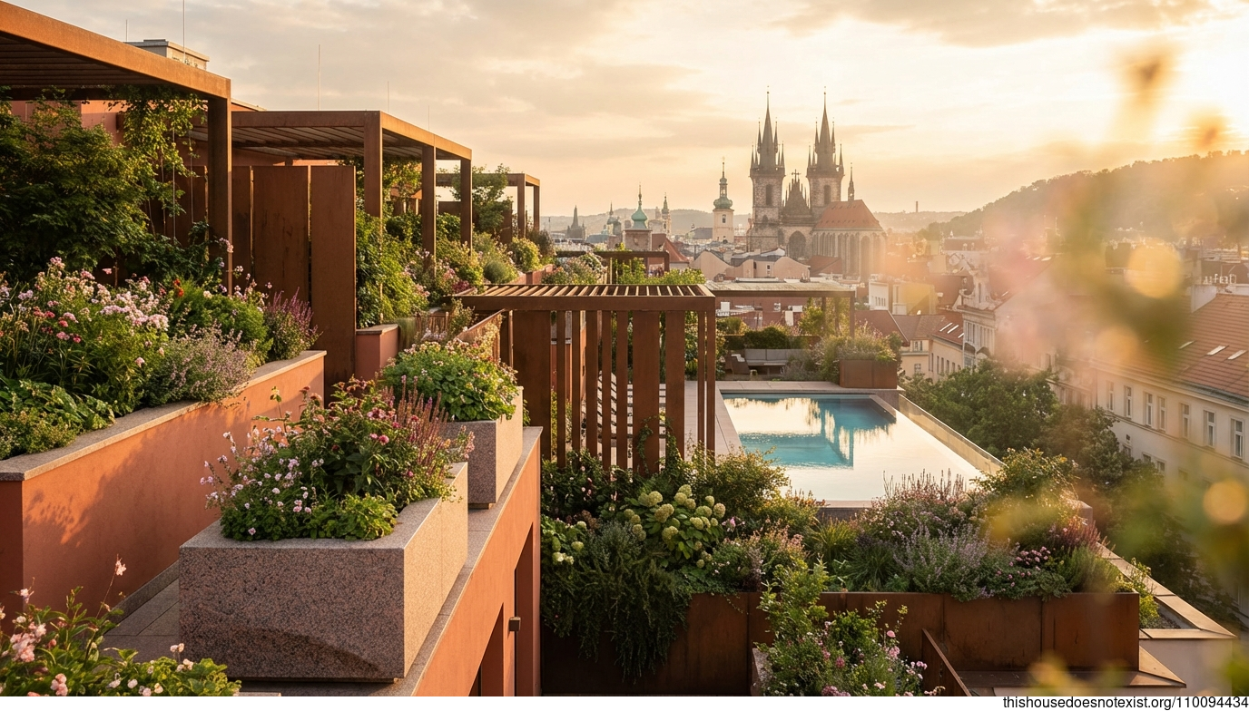 Prague Sunset Maximalist Infinity Garden