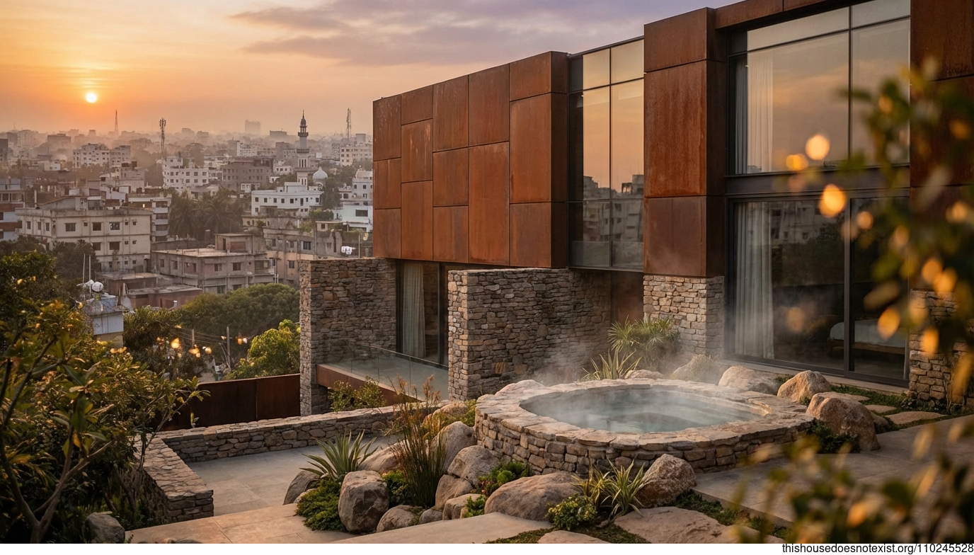 Dhaka's Corten Sunset Jacuzzi Haven
