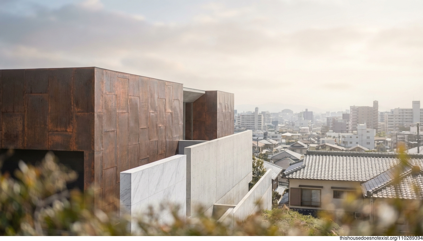 Fukuoka's Copper-White Minimalist Facade