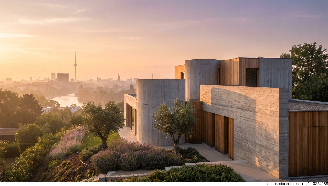 Berlin Sunset Circular Concrete Retreat