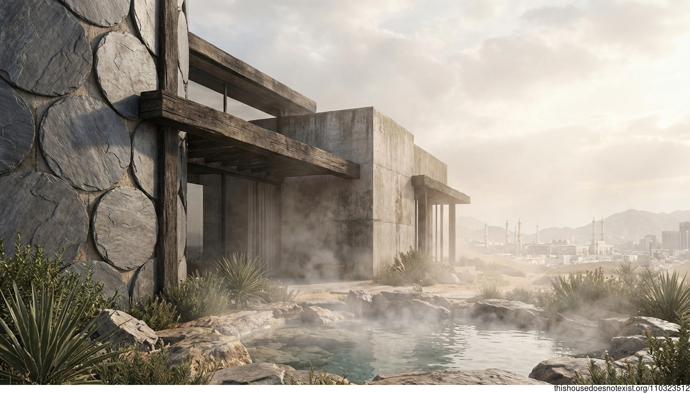 Circular Slate Sanctuary in Steaming Mecca