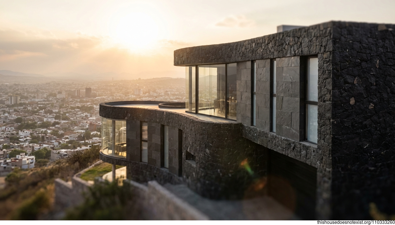 Futuristic Black Curves at San Luis Sunset