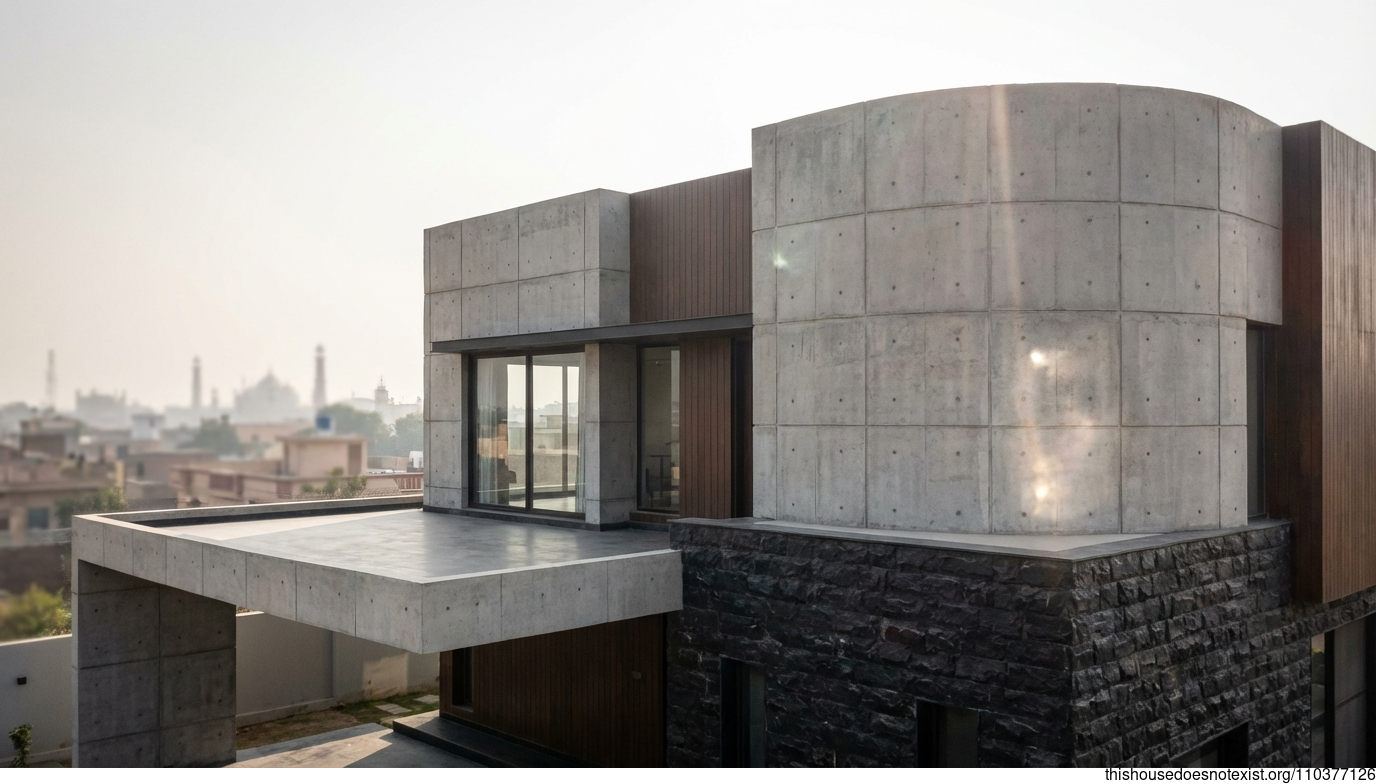 Curved Concrete Haven in Multan