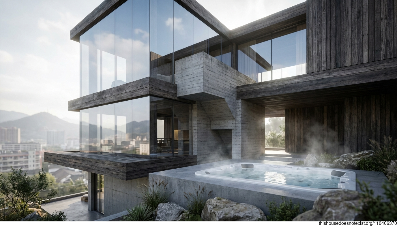 Brutalist Maximalist Jacuzzi Haven, Rui'an