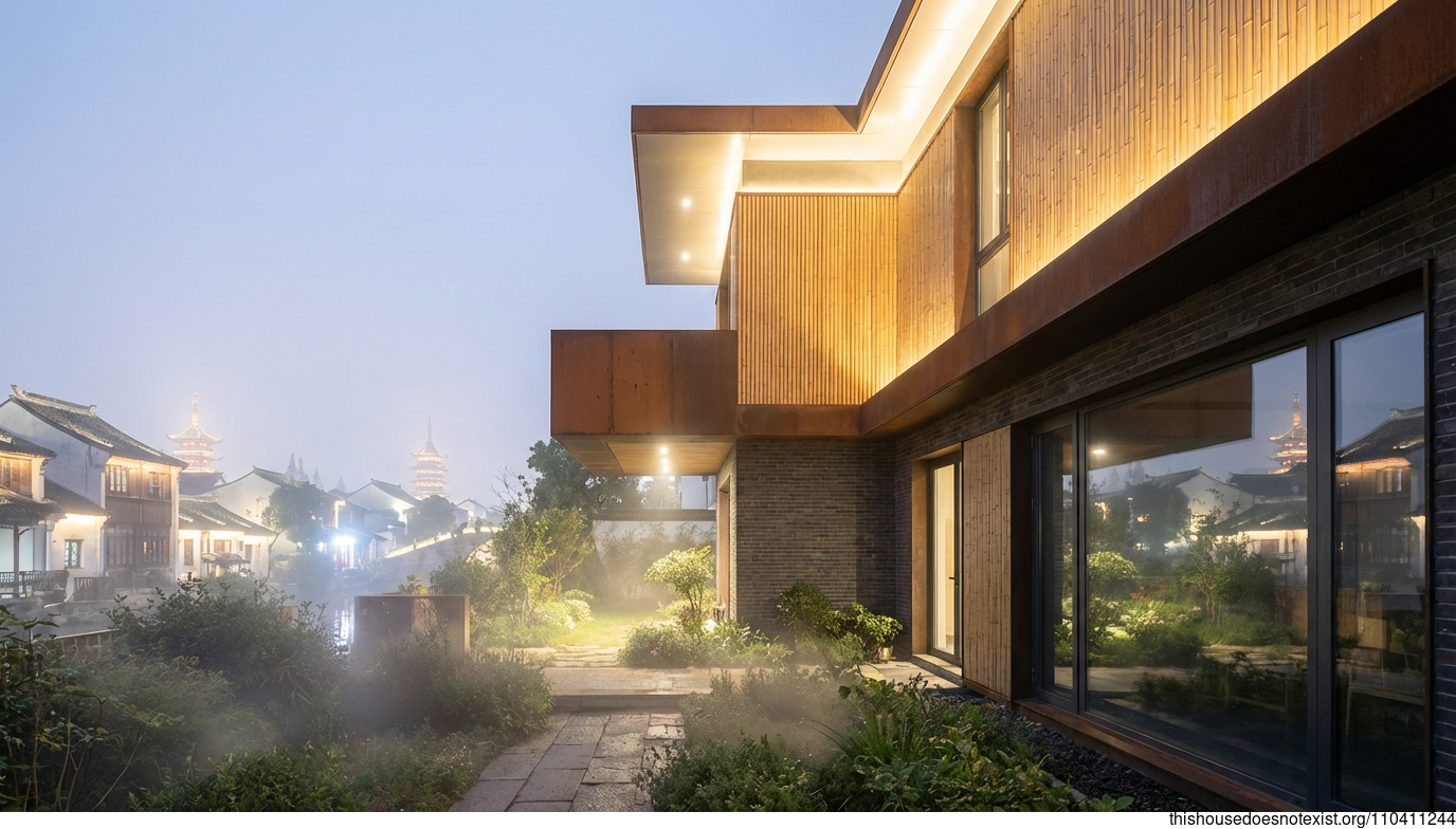 Suzhou's Nocturnal Bamboo Corten Haven
