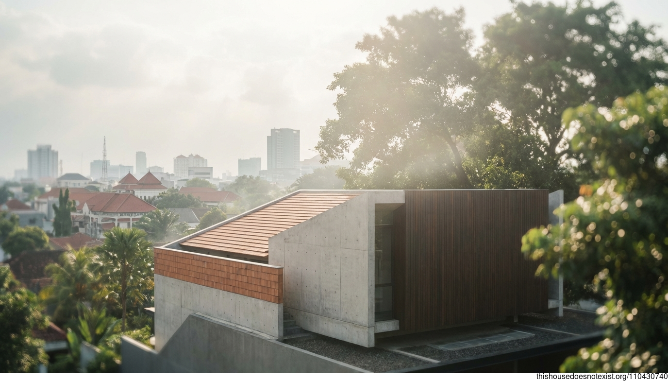 Surabaya's Polished Concrete Minimalist Facade