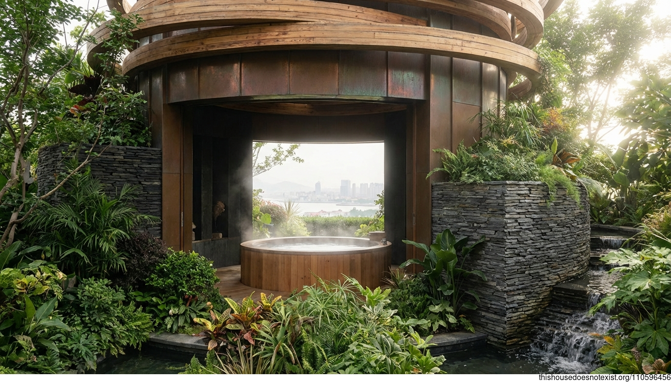 Yantai's Maximalist Eco-Jacuzzi Haven