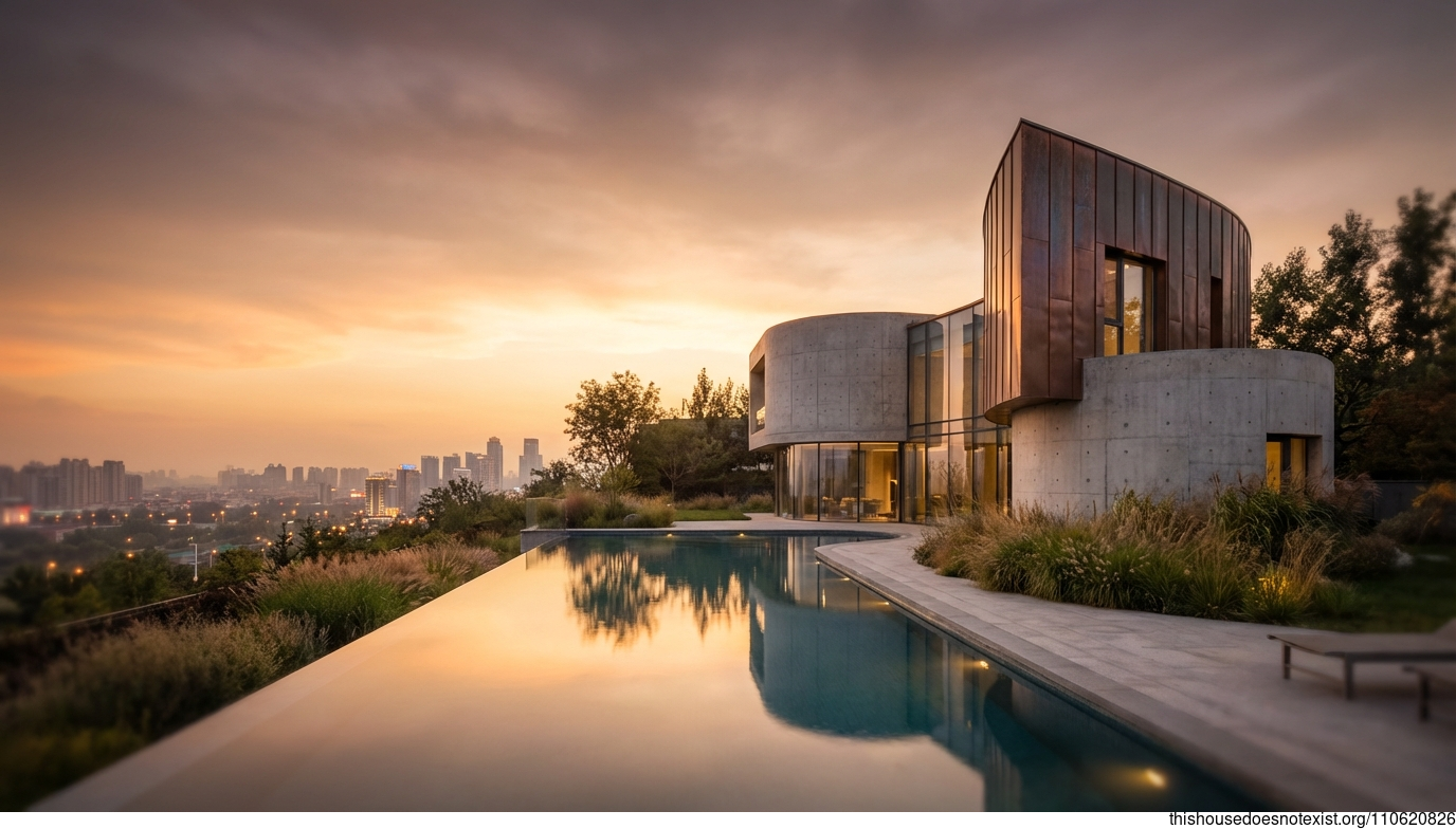 Changchun's Curved Concrete Sunset Haven