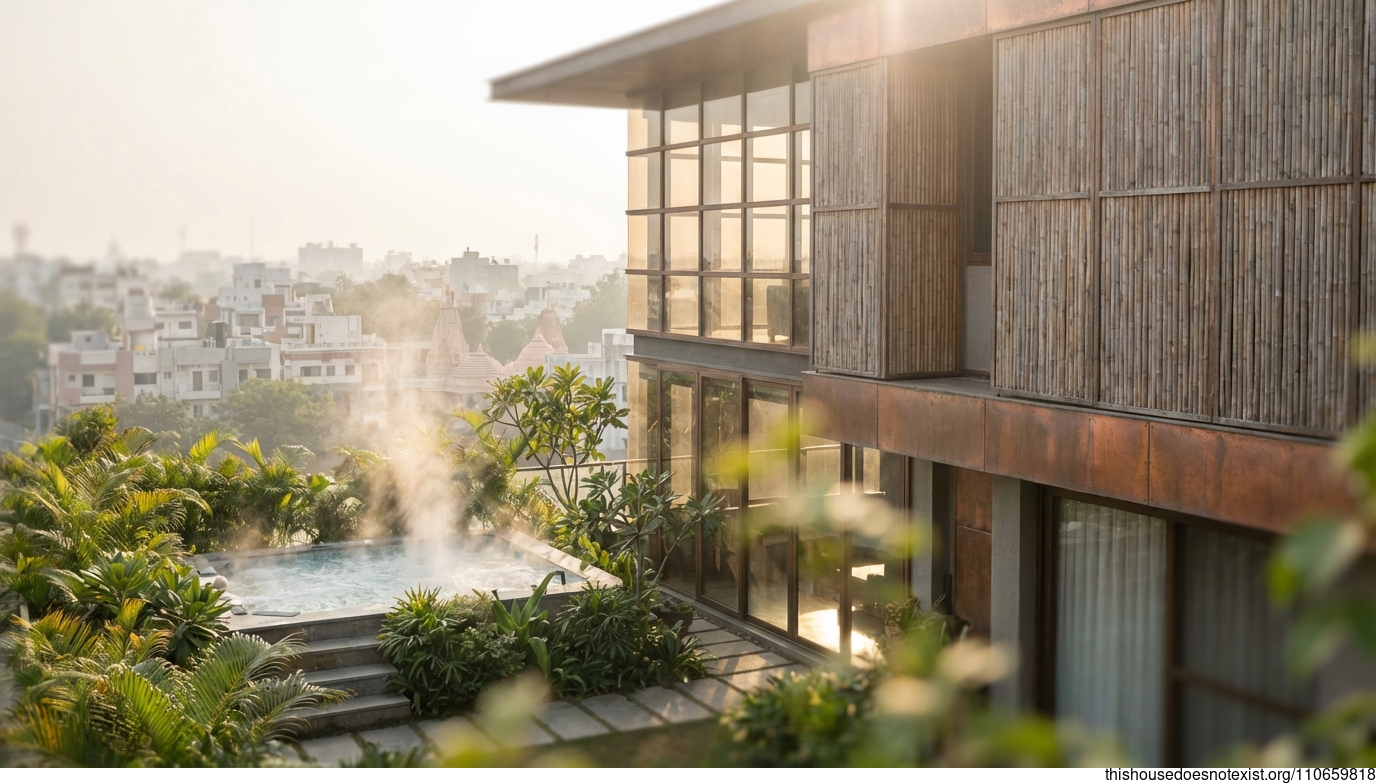 Vadodara's Bamboo Glass Jacuzzi Haven