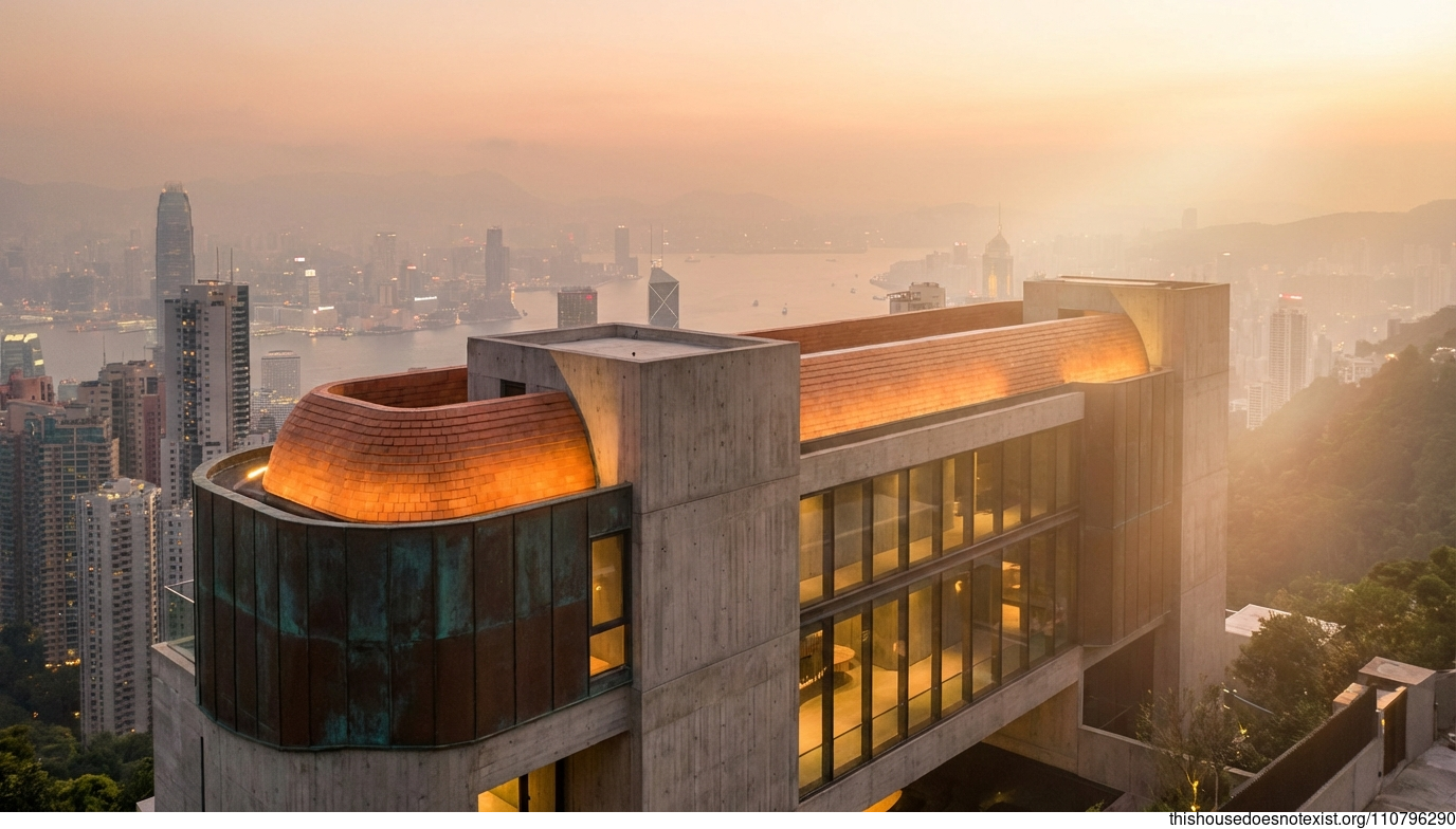 Brutalist Sunset Curves in Hong Kong