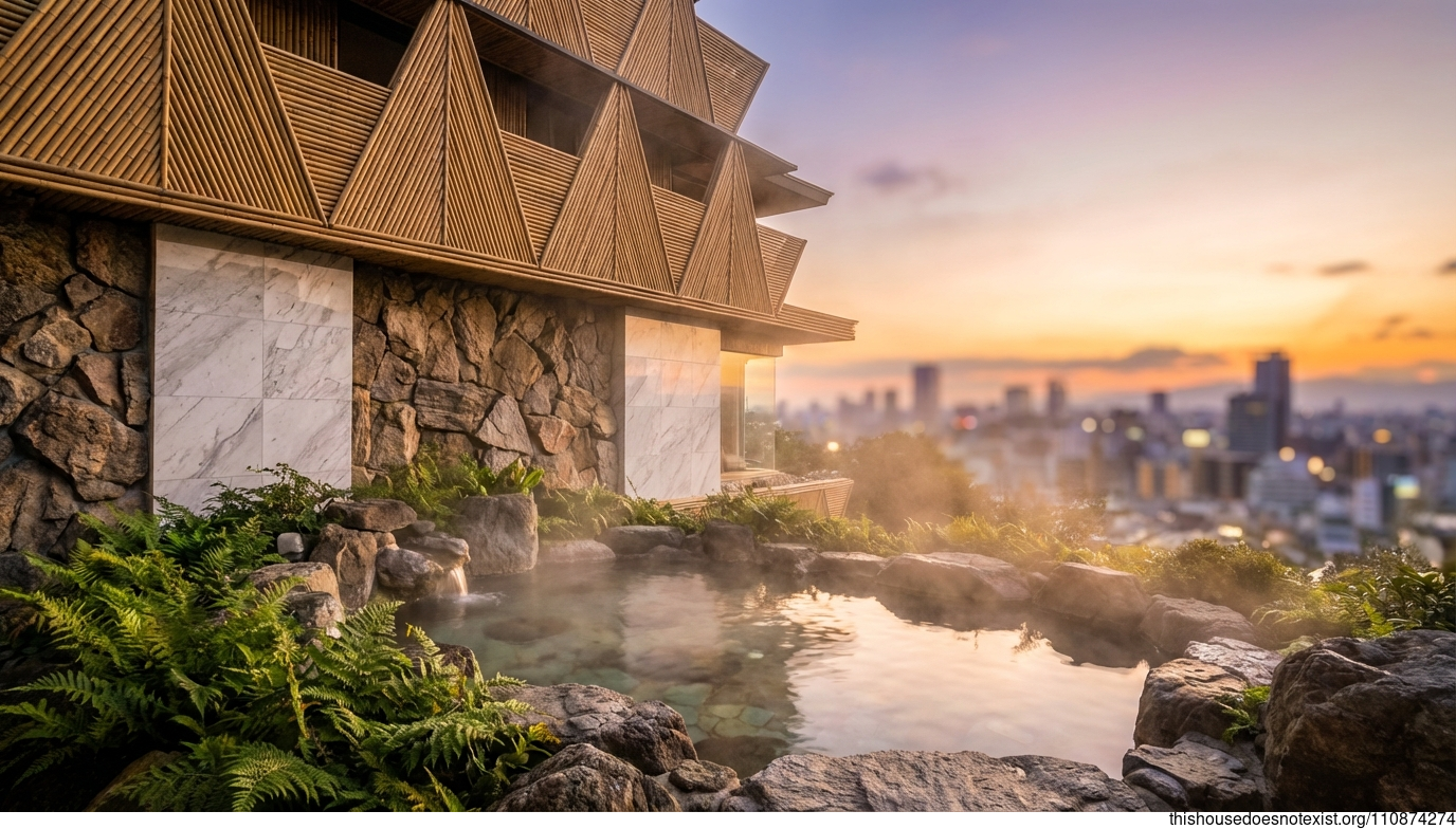 Osaka's Triangular Tropical Onsen Maximalism