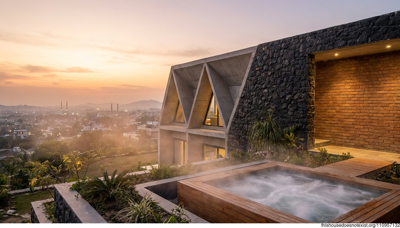 Scandinavian Triangle Sunset Jacuzzi Haven