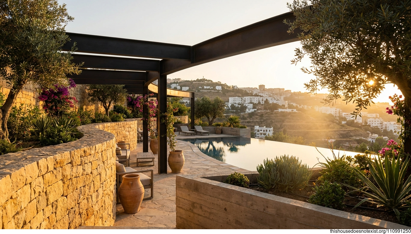 Curved Mediterranean Sunset