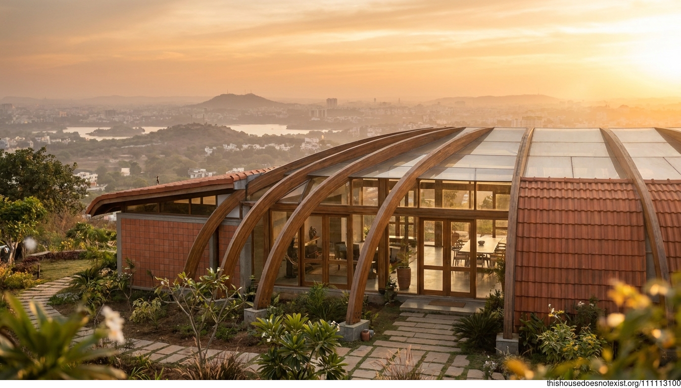 Curved Timber Sunset Haven, Bhopal