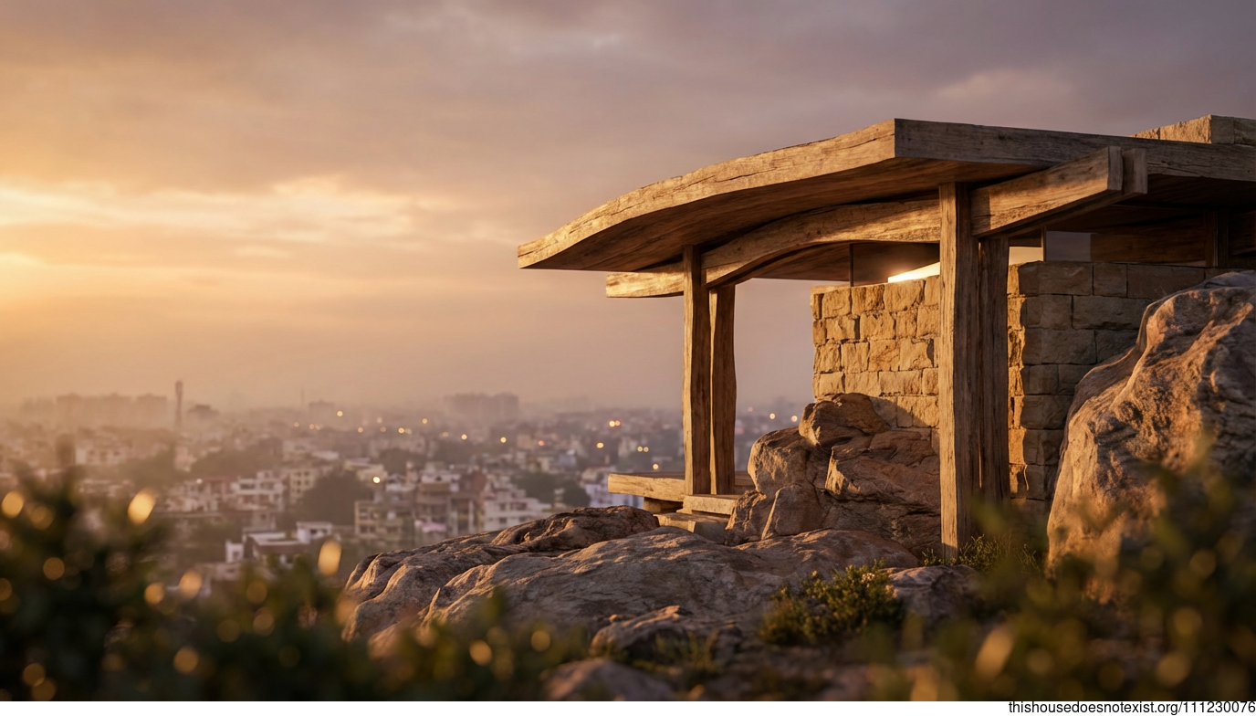 Brutalist Curves in Patna Sunset