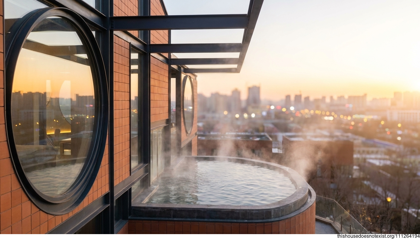 Circular Terracotta Springs at Sunset