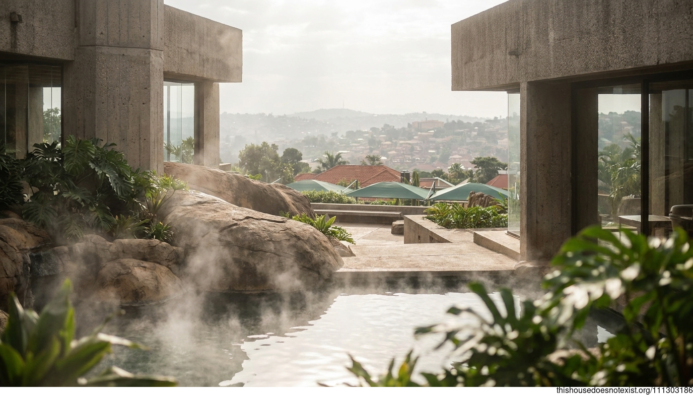 Brutalist Kampala Hot Spring Oasis